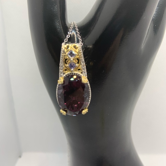 ALEXANDRIA QUARTZ, TANZANITE, ZIRCON PENDANT - Picture 2 of 8